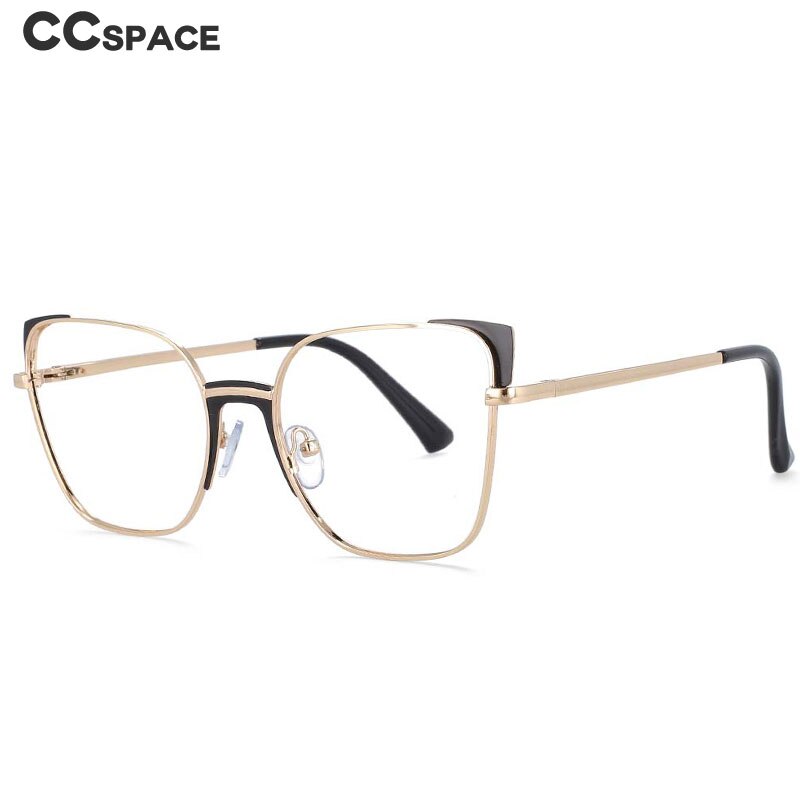 CCspace Women's Full Rim Rectangle Cat Eye Alloy Frame Eyeglasses 53587 Full Rim CCspace