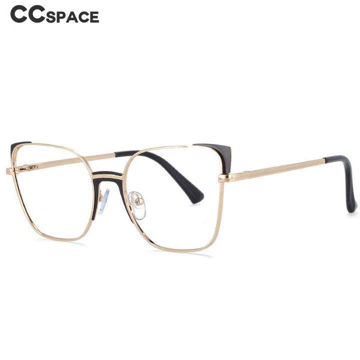 CCspace Women's Full Rim Rectangle Cat Eye Alloy Frame Eyeglasses 53587 Full Rim CCspace