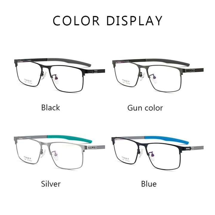 Hotochki Men's Full Rim Titanium Square Frame Eyeglasses F1981 Full Rim Hotochki