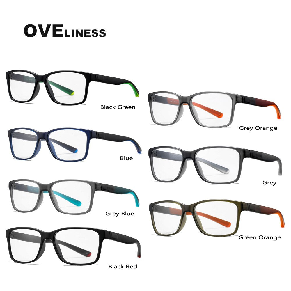 Oveliness Unisex Full Rim Square Tr 90 Titanium Eyeglasses 7091 Full Rim Oveliness