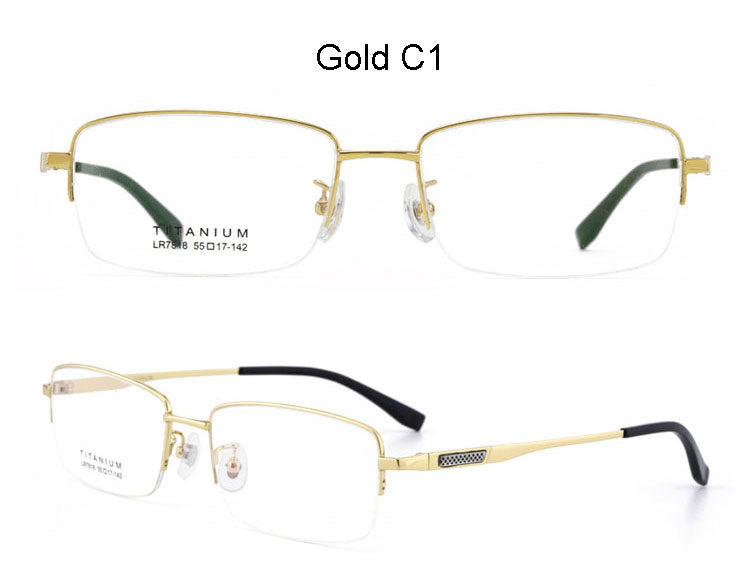 Hotochki Men's Titanium Memory Alloy Eyeglasses Lr7818 Full Rim Hotochki