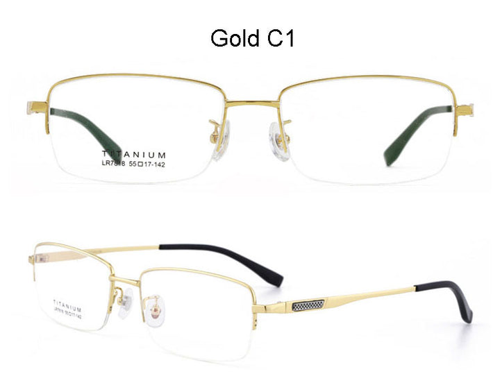 Hotochki Men's Titanium Memory Alloy Eyeglasses Lr7818 Full Rim Hotochki