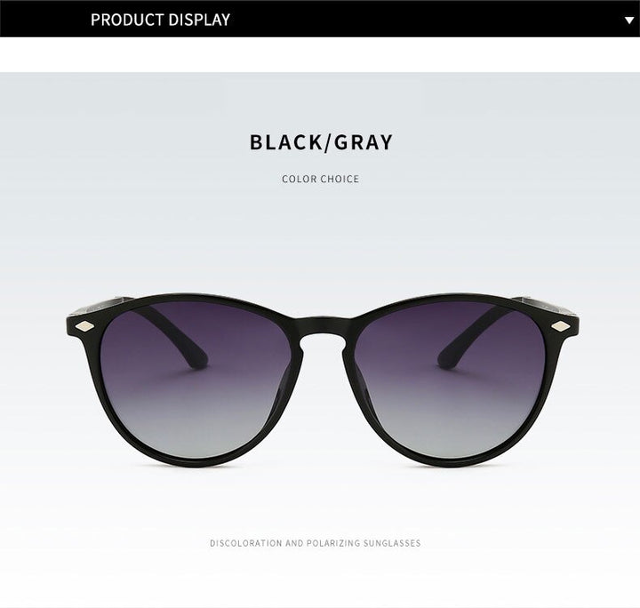 Reven Jate Unisex Full Rim Oval Alloy Rivet Tr 90 Polarized Sunglasses 9900 Sunglasses Reven Jate