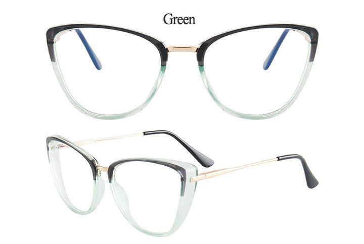 Hotony Women's Full Rim TR 90 Resin Cat Eye Frame Eyeglasses 7033 Full Rim Hotony
