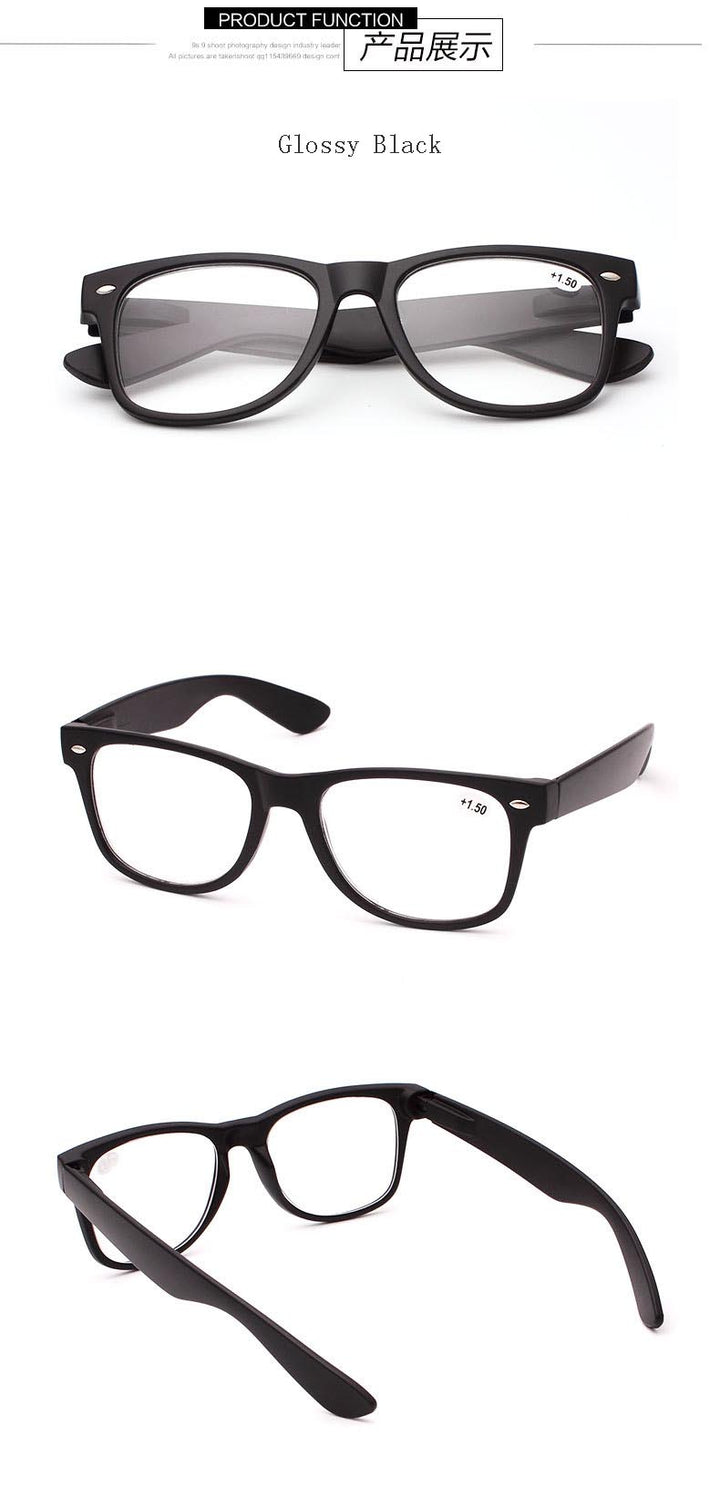 Hdcrafter Unisex Full Rim Square Acetate Frame Reading Glasses H9002 Reading Glasses Hdcrafter Eyeglasses
