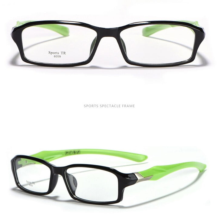 Yimaruili Men's Full Rim TR-90 Resin Sport Frame Eyeglasses 6059 Full Rim Yimaruili Eyeglasses Black Green