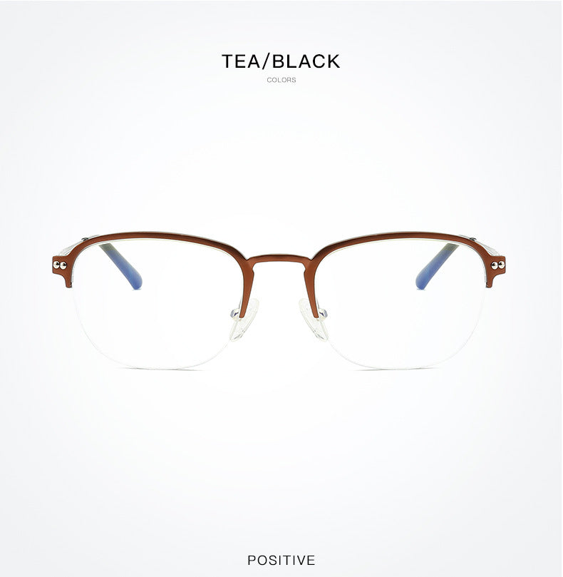 Hdcrafter Unisex Semi Rim Square Titanium Frame Eyeglasses 6097 Semi Rim Hdcrafter Eyeglasses