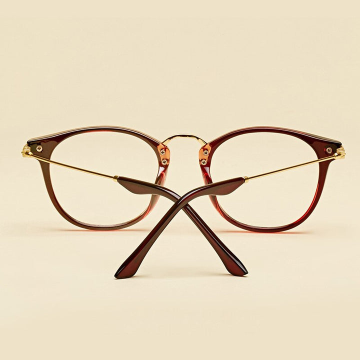 Oveliness Unisex Full Rim Round Tr 90 Titanium Alloy Eyeglasses 5844 Full Rim Oveliness