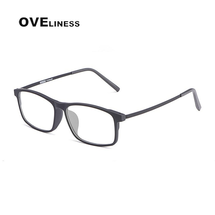 Oveliness Unisex Full Rim Square Ultem Resin Titanium Eyeglasses Ol20p99 Full Rim Oveliness Black