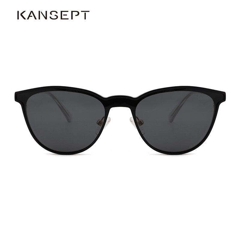 Kansept Women's Full Rim Cat Eye Acetate Eyeglasses Clip On Sunglasses Dp33104 With Clip Ons Kansept