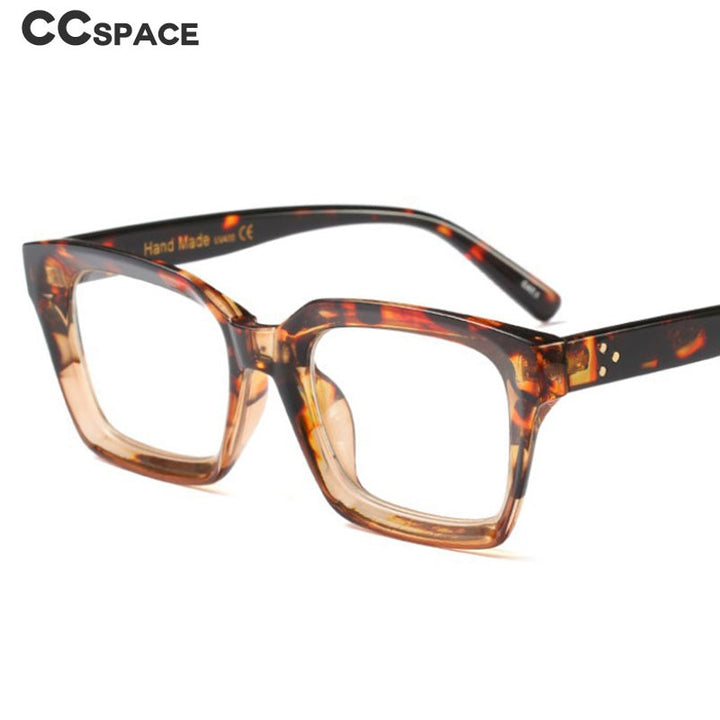 CCspace Unisex Full Rim Square Resin Rivet Frame Eyeglasses 45440 Full Rim CCspace
