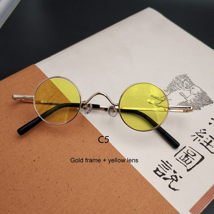 Yujo Unisex Acetate Alloy Small Round Sunglasses Y050 Sunglasses Yujo C5 China
