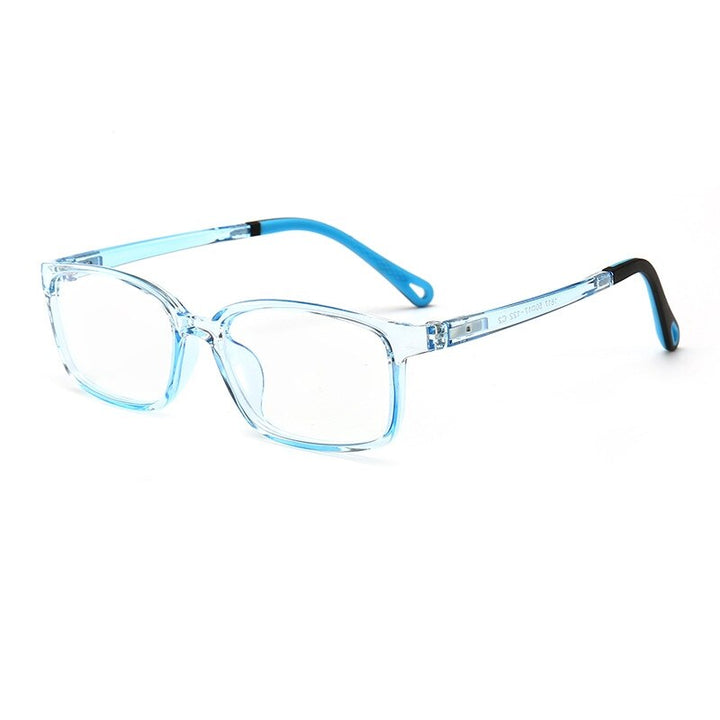 Yimaruili Unisex Children's Full Rim Silicone Frame Eyeglasses F1817 Full Rim Yimaruili Eyeglasses Transparent Blue  