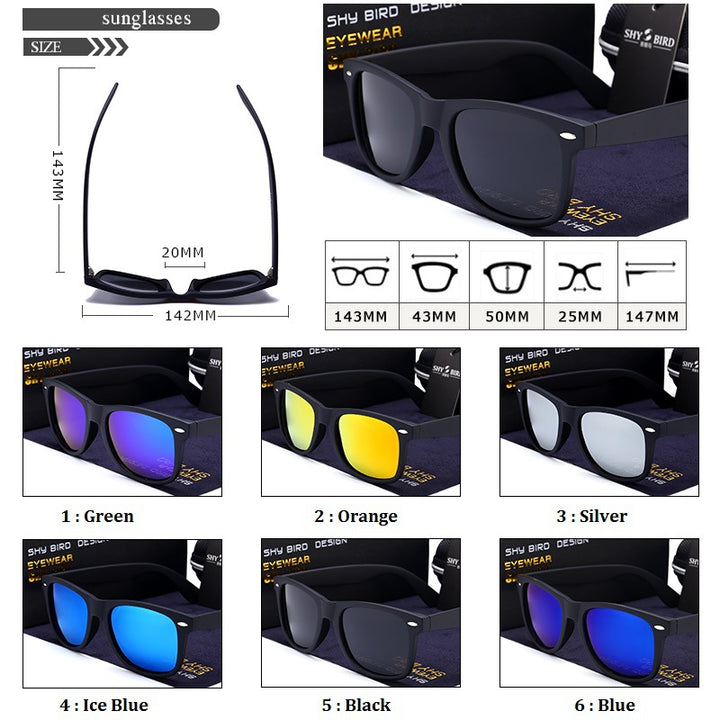 Hdcrafter Unisex Full Rim Square Acetate Frame Polarized Sunglasses 2140 Sunglasses HdCrafter Sunglasses