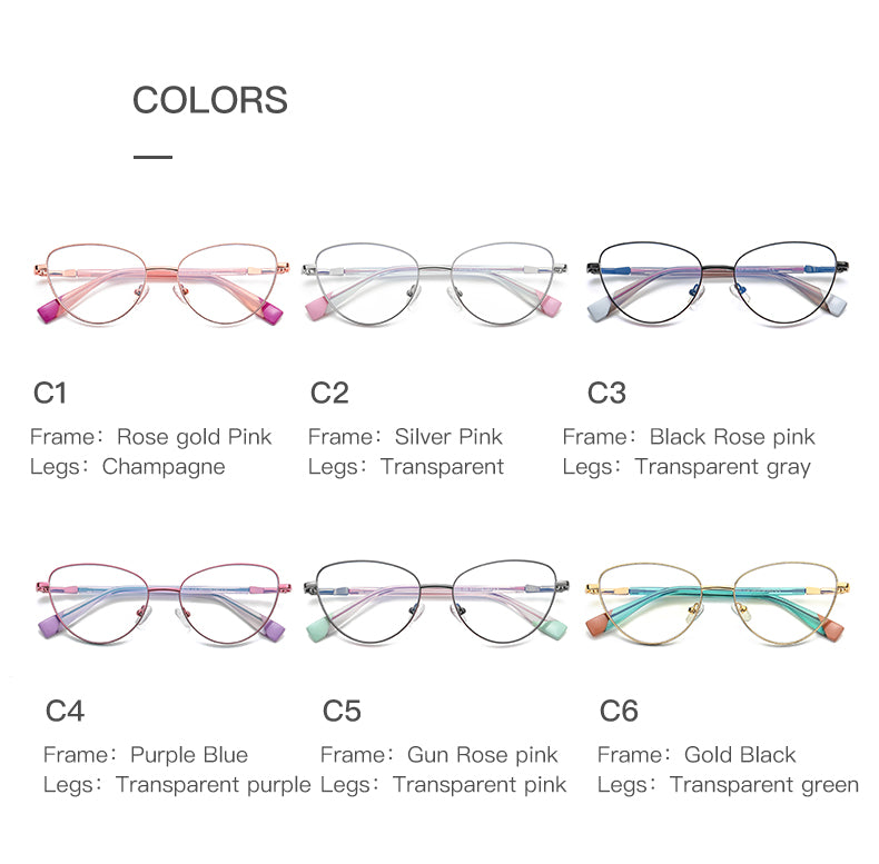 Gmei Women's Full Rim Alloy Cat Eye Frame Eyeglasses 3020 Full Rim Gmei Optical