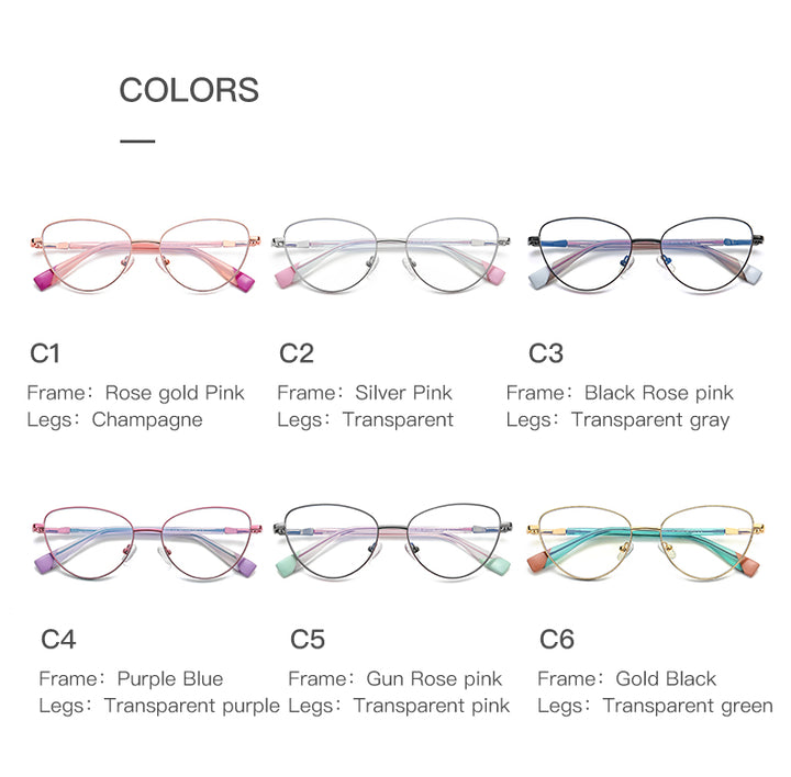 Gmei Women's Full Rim Alloy Cat Eye Frame Eyeglasses 3020 Full Rim Gmei Optical