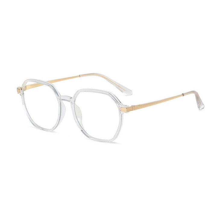 Handoer Unisex Full Rim Polygonal Round Tr 90 Eyeglasses Tr2330 Full Rim Handoer Transparent