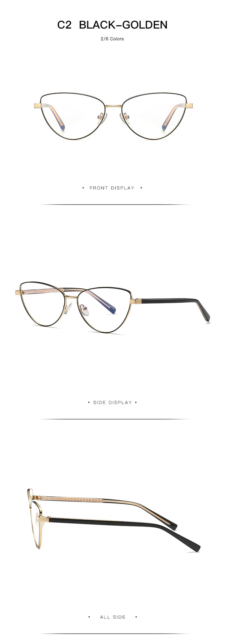 Hotochki Women's Full Rim Cat Eye Alloy Frame Eyeglasses 3006 Full Rim Hotochki