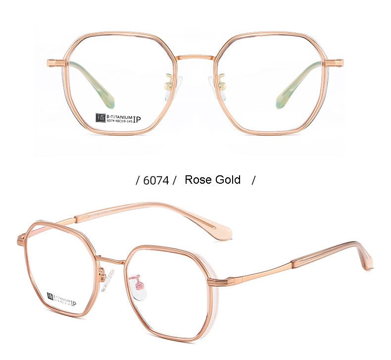 Hotochki Unisex Full Rim Beta Titanium Frame Eyeglasses 6074 Full Rim Hotochki