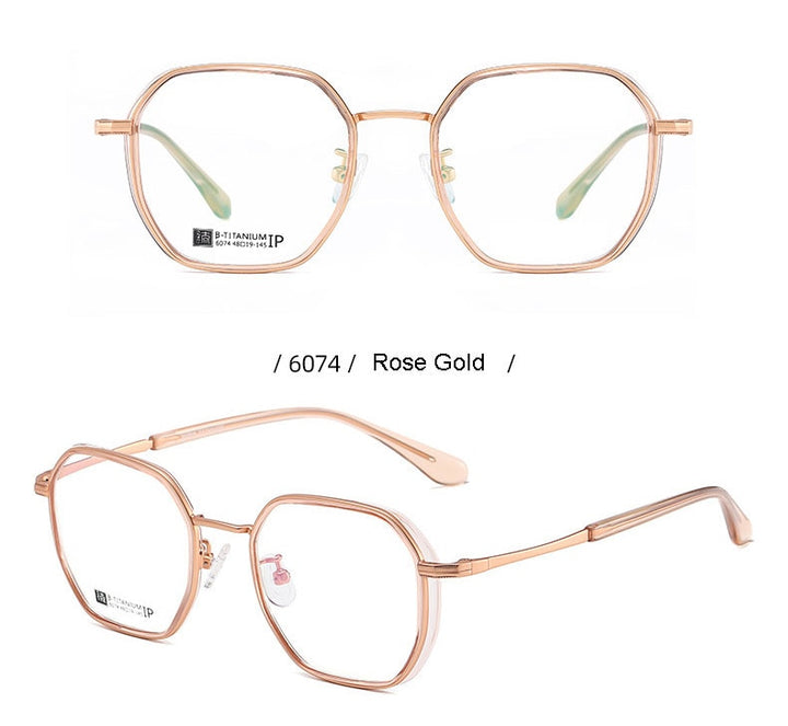 Hotochki Unisex Full Rim Beta Titanium Frame Eyeglasses 6074 Full Rim Hotochki