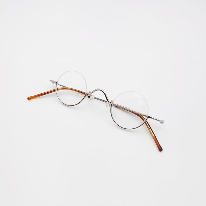 Yujo Unisex Semi Rim Round Stainless Steel Eyeglasses Customized Lens Options 35mm Semi Rim Yujo