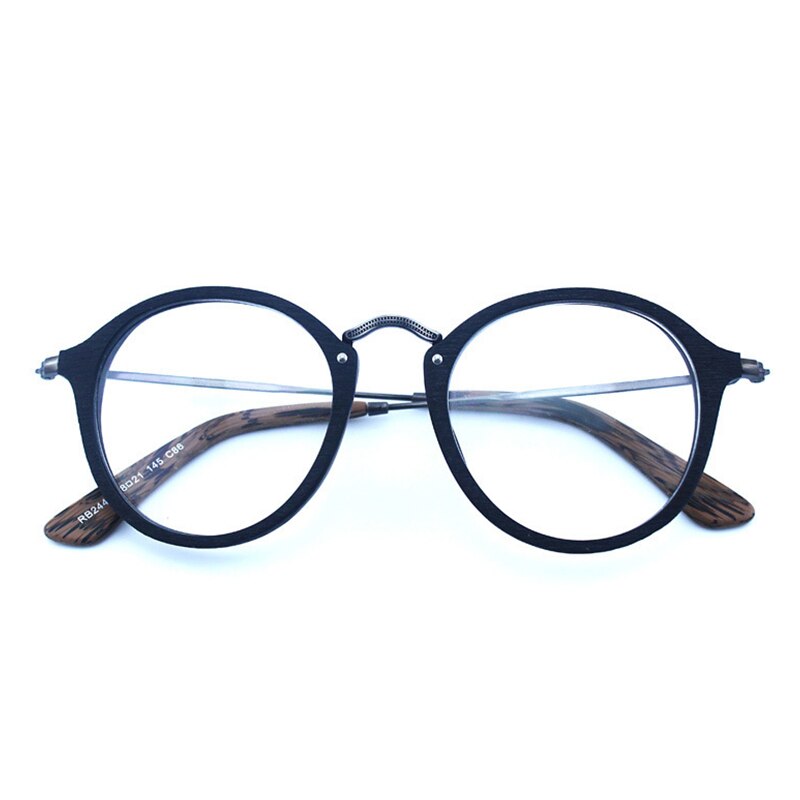 Hdcrafter Unisex Full Rim Round Wood Frame Eyeglasses Rb2447 Full Rim Hdcrafter Eyeglasses