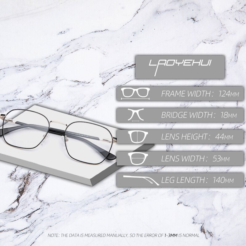 Laoyehui Unisex Eyeglasses Alloy Ultra Light Polygon Frame 9012 Full Rim Laoyehui
