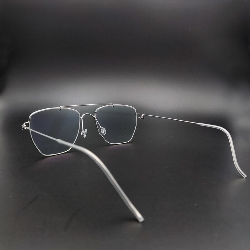 Yujo Unisex Full Rim Oval Stainless Steel Double Bridge Eyeglasses Y022 Full Rim Yujo