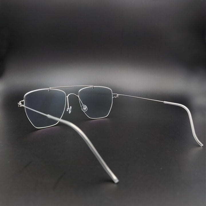 Yujo Unisex Full Rim Oval Stainless Steel Double Bridge Eyeglasses Y022 Full Rim Yujo