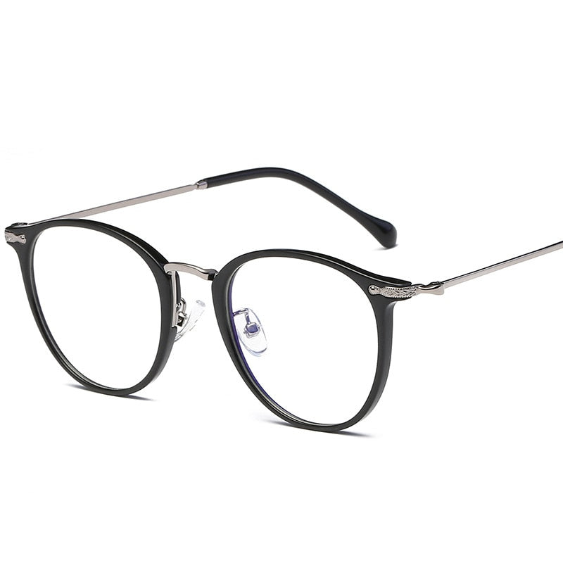 Yimaruili Women's Full Rim Round Resin Metal Frame Eyeglasses 8303 Full Rim Yimaruili Eyeglasses