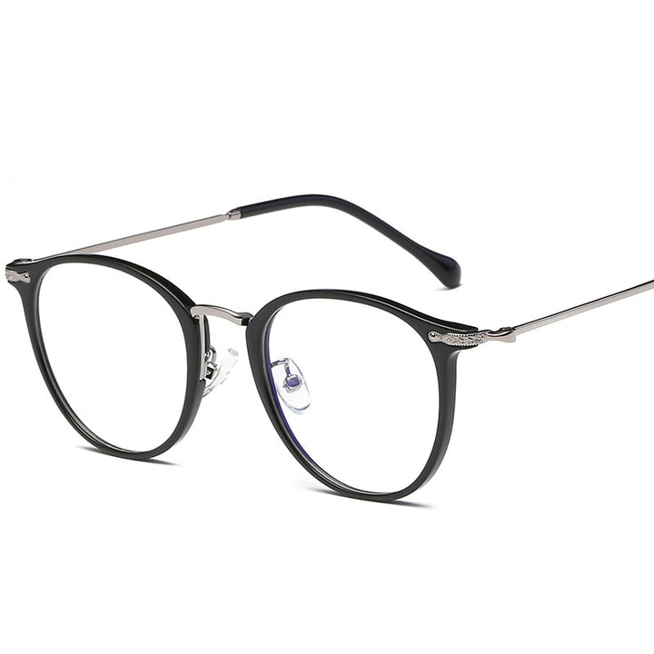 Yimaruili Women's Full Rim Round Resin Metal Frame Eyeglasses 8303 Full Rim Yimaruili Eyeglasses