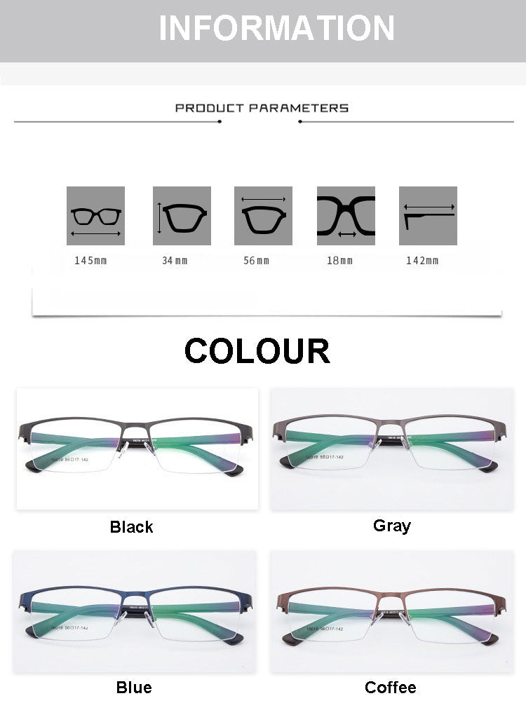 Hotochki Unisex Semi Rim Alloy Frame Eyeglasses 16019 Semi Rim Hotochki