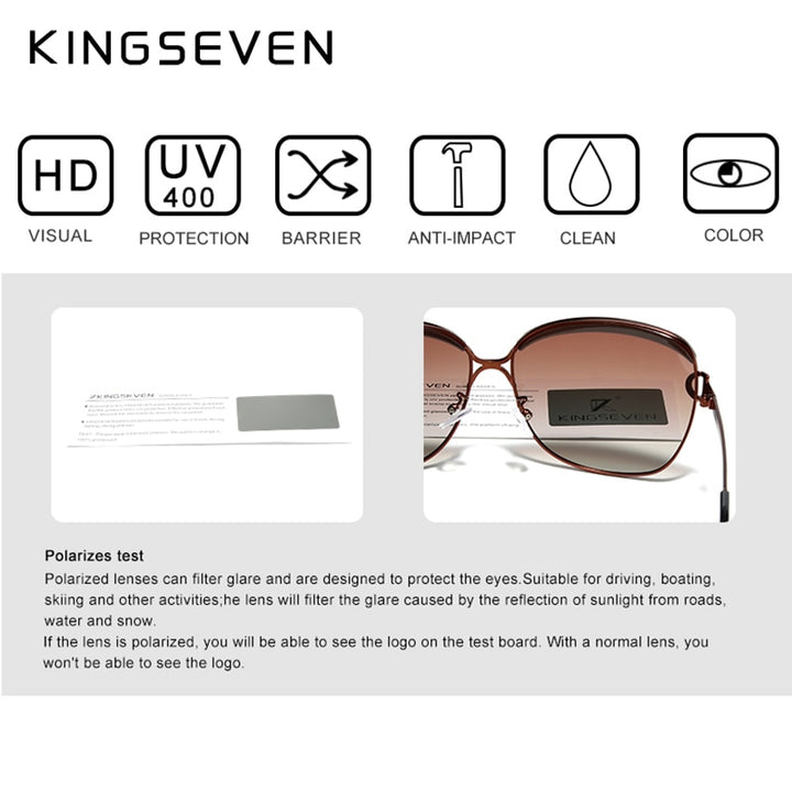 Kingseven Women's Sunglasses Luxury Gradient Polarized Lens Round N-7018 Sunglasses KingSeven