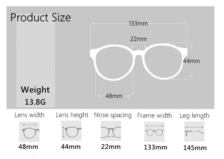 Yimaruili Unisex Full Rim Screwless Titanium Alloy Round Frame Eyeglasses 28607 Full Rim Yimaruili Eyeglasses
