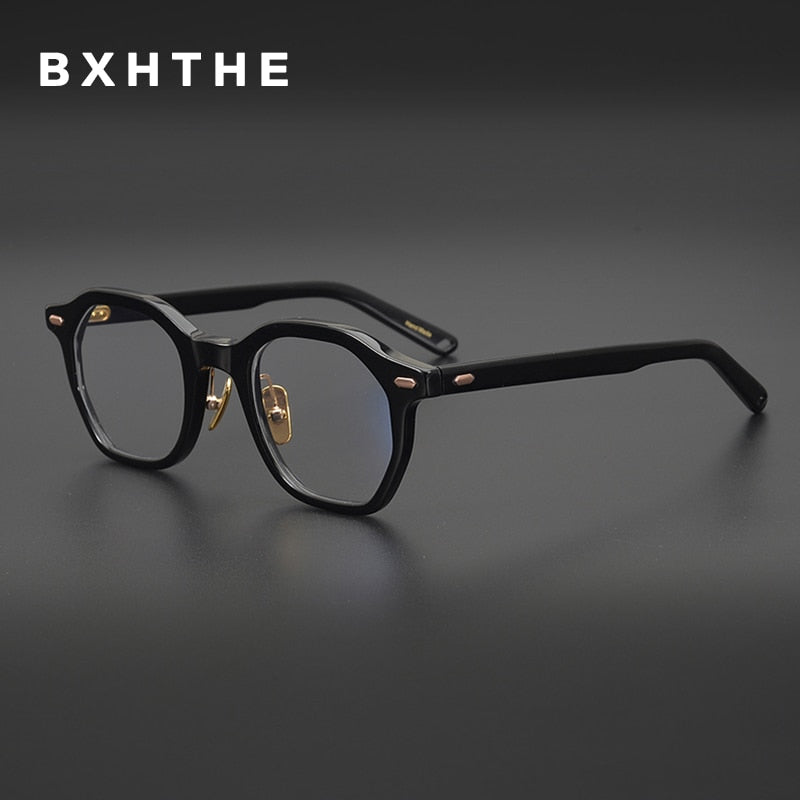 Gatenac Unisex Full Rim Square Acetate Frame Eyeglasses Gxj33 Full Rim Gatenac