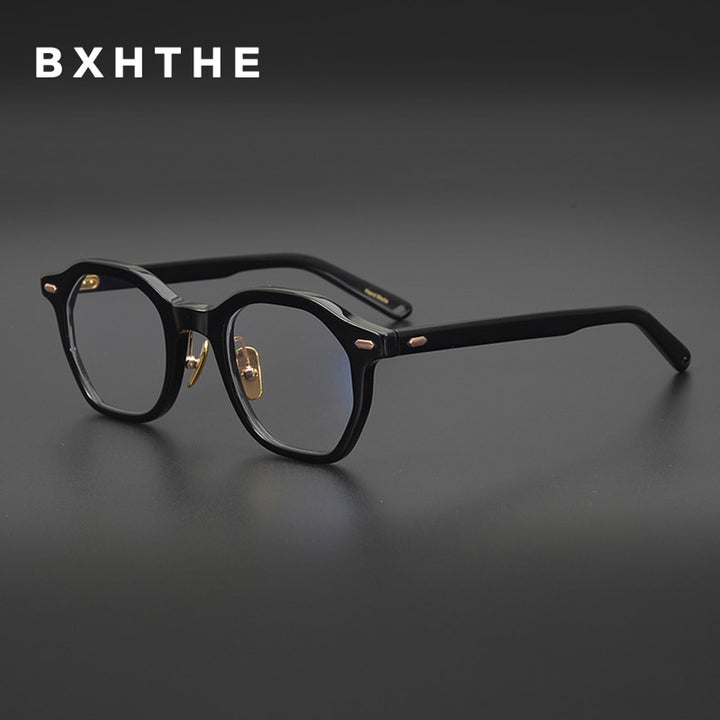Gatenac Unisex Full Rim Square Acetate Frame Eyeglasses Gxj33 Full Rim Gatenac