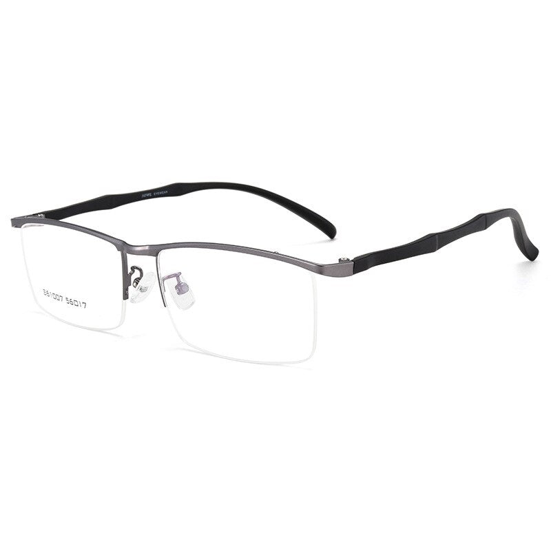 Gmei Men's Eyeglasses Browline Half Rim Metal Alloy S61007 Semi Rim Gmei Optical Grey