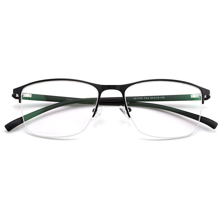 Gmei Men's Semi Rim Square Tr 90 Alloy Eyeglasses S61005 Semi Rim Gmei Optical