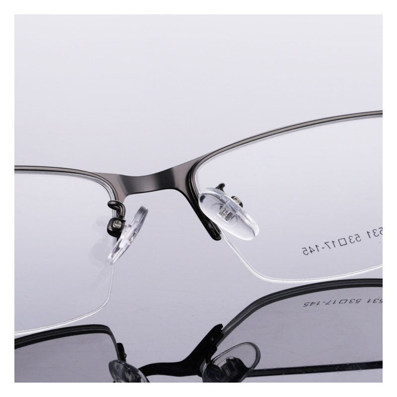 Unisex Half Rim Alloy Tr 90 Temple Eyeglasses 2531 Semi Rim Bclear