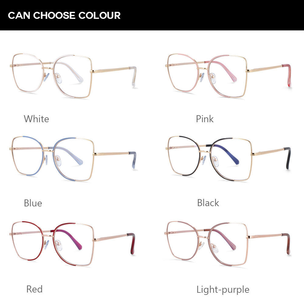 CCspace Unisex Semi Rim Square Alloy Frame Eyeglasses 54079 Semi Rim CCspace