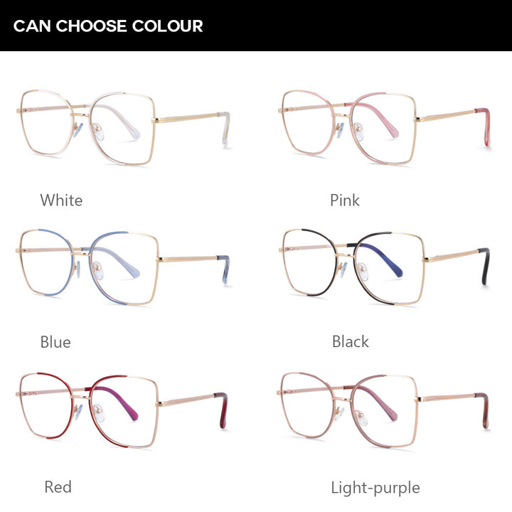 CCspace Unisex Semi Rim Square Alloy Frame Eyeglasses 54079 Semi Rim CCspace