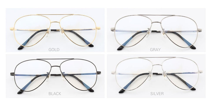 Muzz Unisex Full Rim Round Pilot Double Bridge Titanium Frame Eyeglasses L8361 Full Rim Muzz