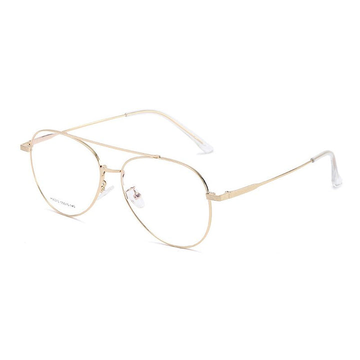 Handoer Unisex Full Rim Round Double Bridge Alloy Eyeglasses 90272 Full Rim Handoer