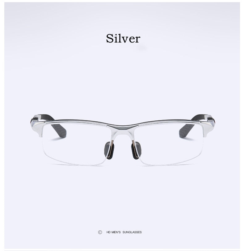 Yimaruili Men's Semi Rim Aluminum Magnesium Rectangular Frame Eyeglasses Y3121 Semi Rim Yimaruili Eyeglasses