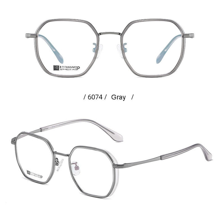 Hotochki Unisex Full Rim Beta Titanium Frame Eyeglasses 6074 Full Rim Hotochki