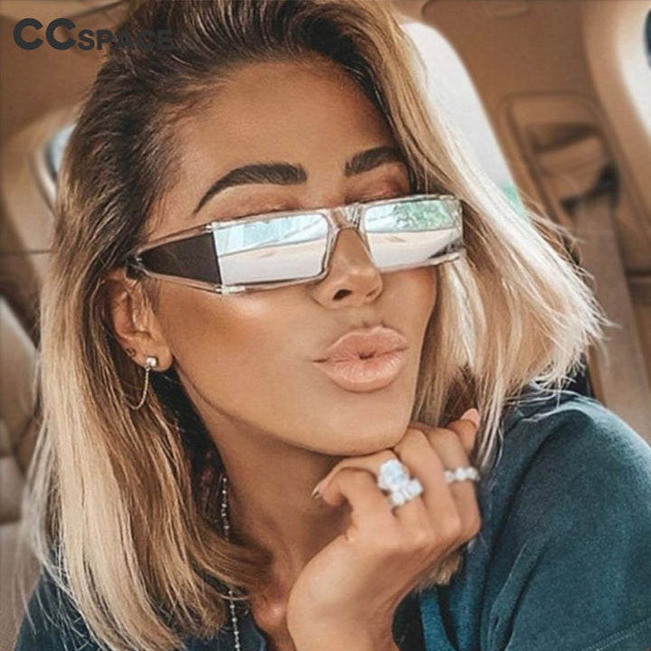 CCspace Unisex Full Rim Rectangle Resin Goggle Frame Sunglasses 46198 Sunglasses CCspace Sunglasses