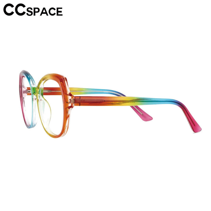 CCspace Women's Full Rim Round Tr 90 Titanium Frame Eyeglasses 53701 Full Rim CCspace