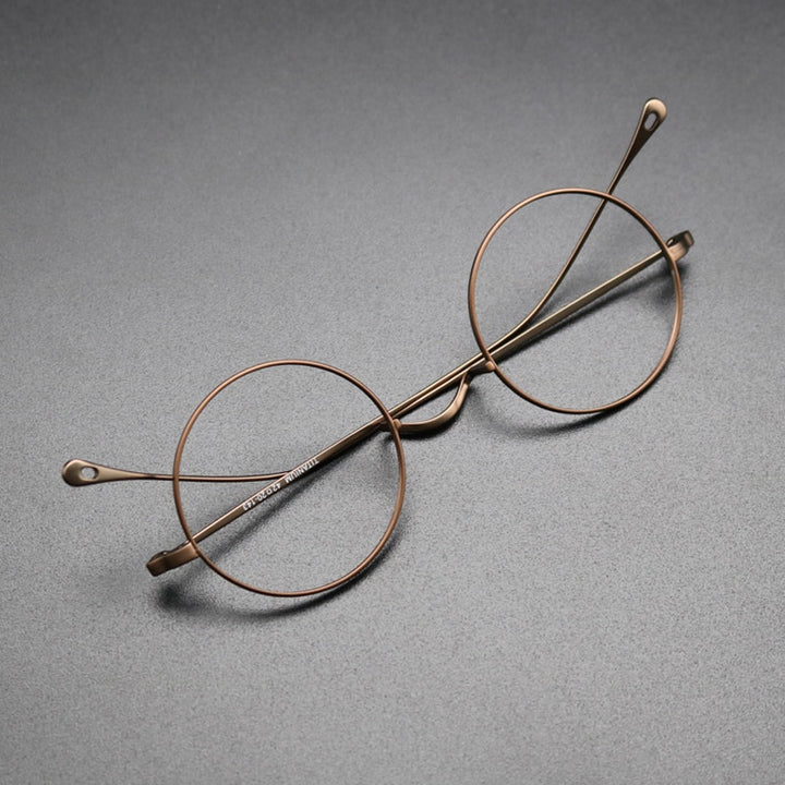 Gatenac Unisex Full Rim Round Titanium Frame Eyeglasses Gxyj573 Full Rim Gatenac