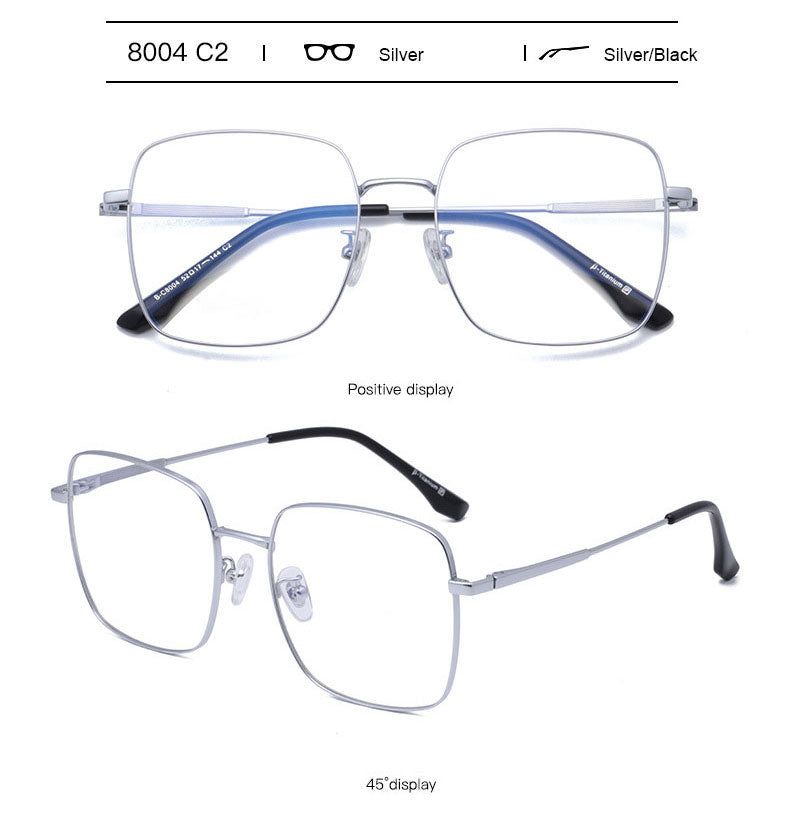 Hotony Unisex Full Rim Titanium Polygon Frame Eyeglasses 8004 Full Rim Hotony