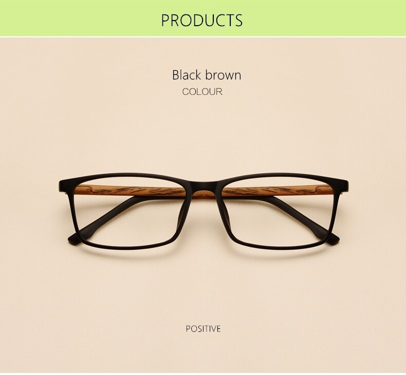 Yimaruili Unisex Full Rim Imitation Wood Grain Resin Frame Eyeglasses 98056 Full Rim Yimaruili Eyeglasses